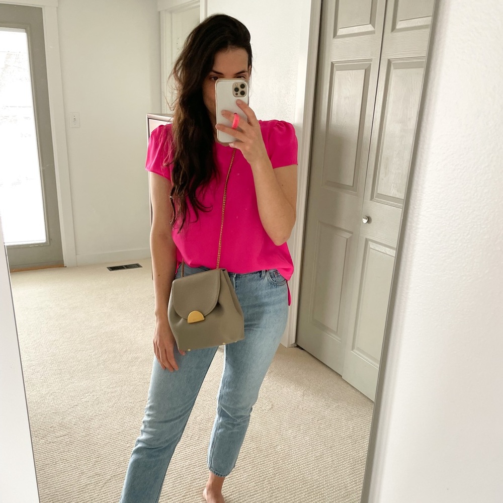 Hot Pink Neon Boutique Top with V back